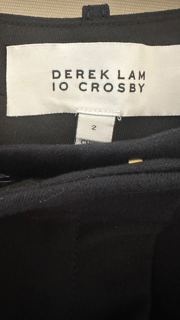 Derek Lam Cropped Flare Pant with Gold accent buttons