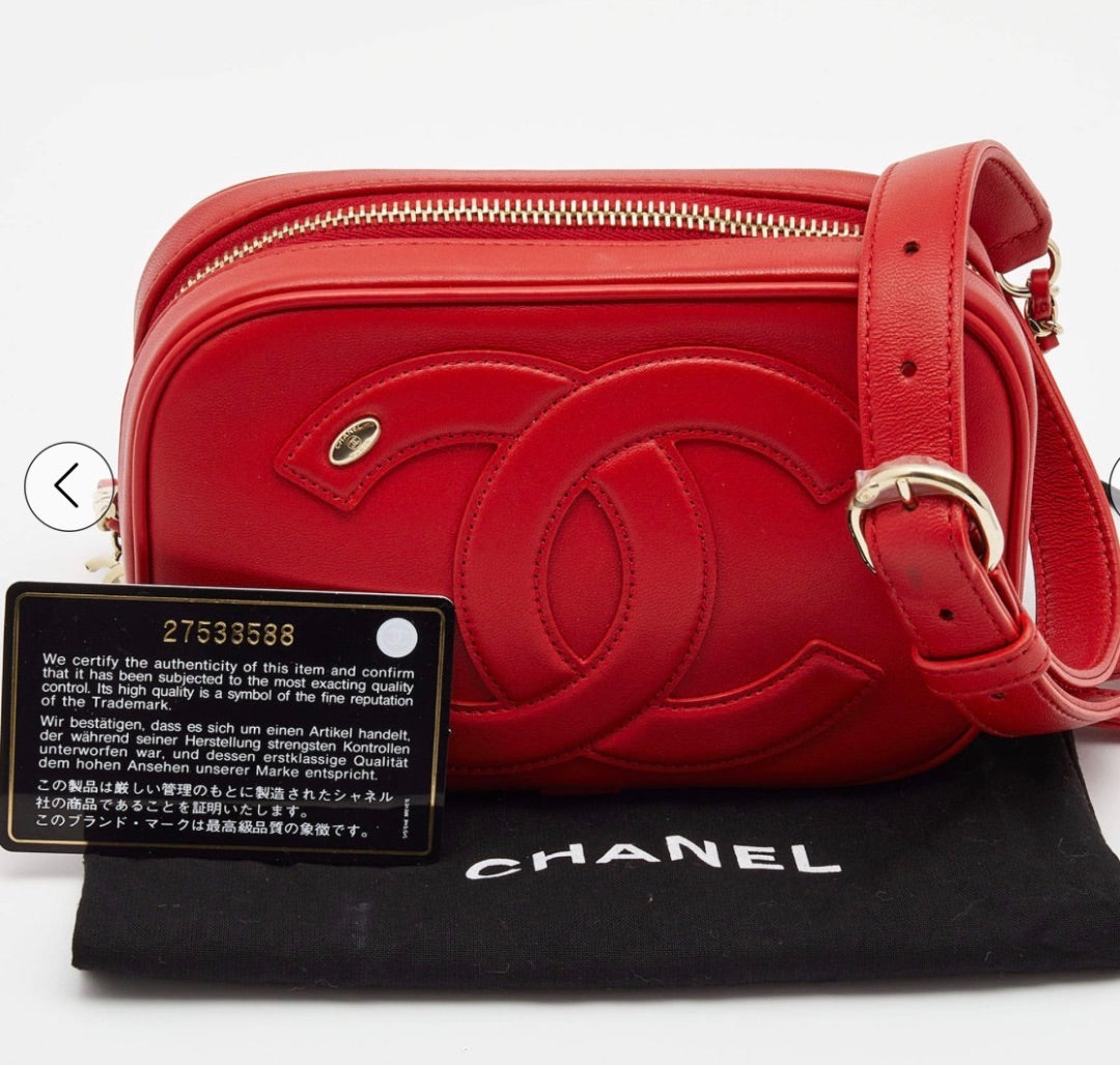 Chanel CC Mania Waist Bag crafted from lambskin leather