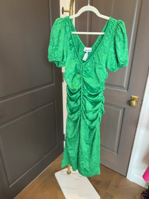 Ganni Crinkle Midi Dress