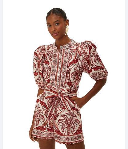 Farm Rio Cameo Tropical Shorts Jumpsuit