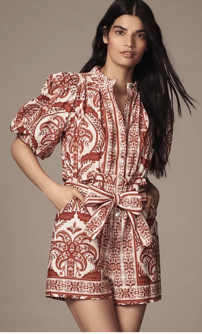 Farm Rio Cameo Tropical Shorts Jumpsuit