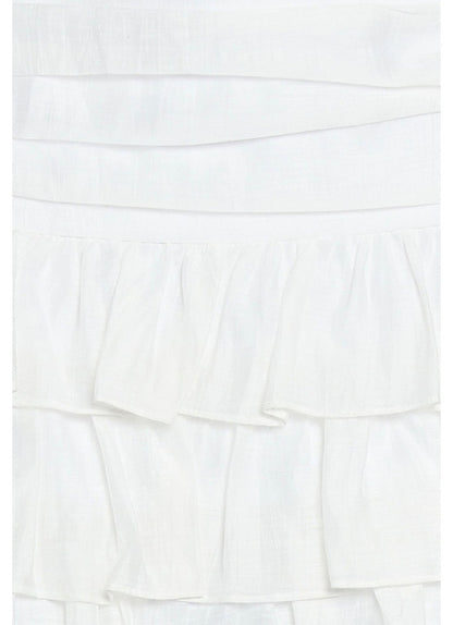 Sandro Tiered linen blend skirt