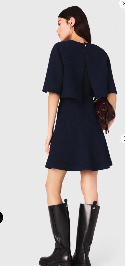 Maje 2 in 1 tweed effect dress