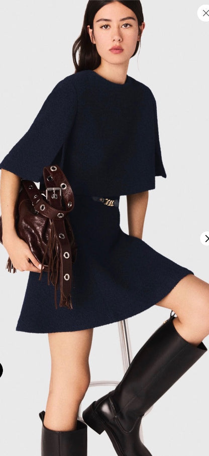 Maje 2 in 1 tweed effect dress
