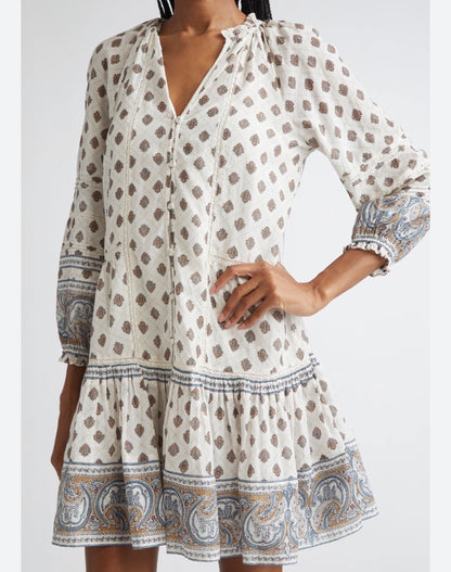 Veronica Beard Dresses Belissa Puff Sleeve Cotton Blend