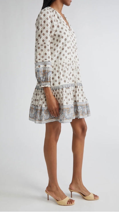 Veronica Beard Dresses Belissa Puff Sleeve Cotton Blend