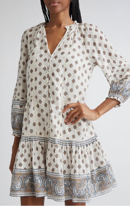 Veronica Beard Dresses Belissa Puff Sleeve Cotton Blend