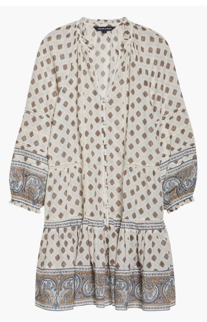 Veronica Beard Dresses Belissa Puff Sleeve Cotton Blend