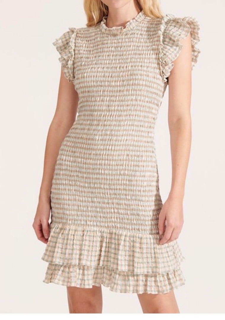 Veronica Beard CiCi smocked gingham dress
