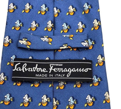 Ferragamo Silk Tie with little birds