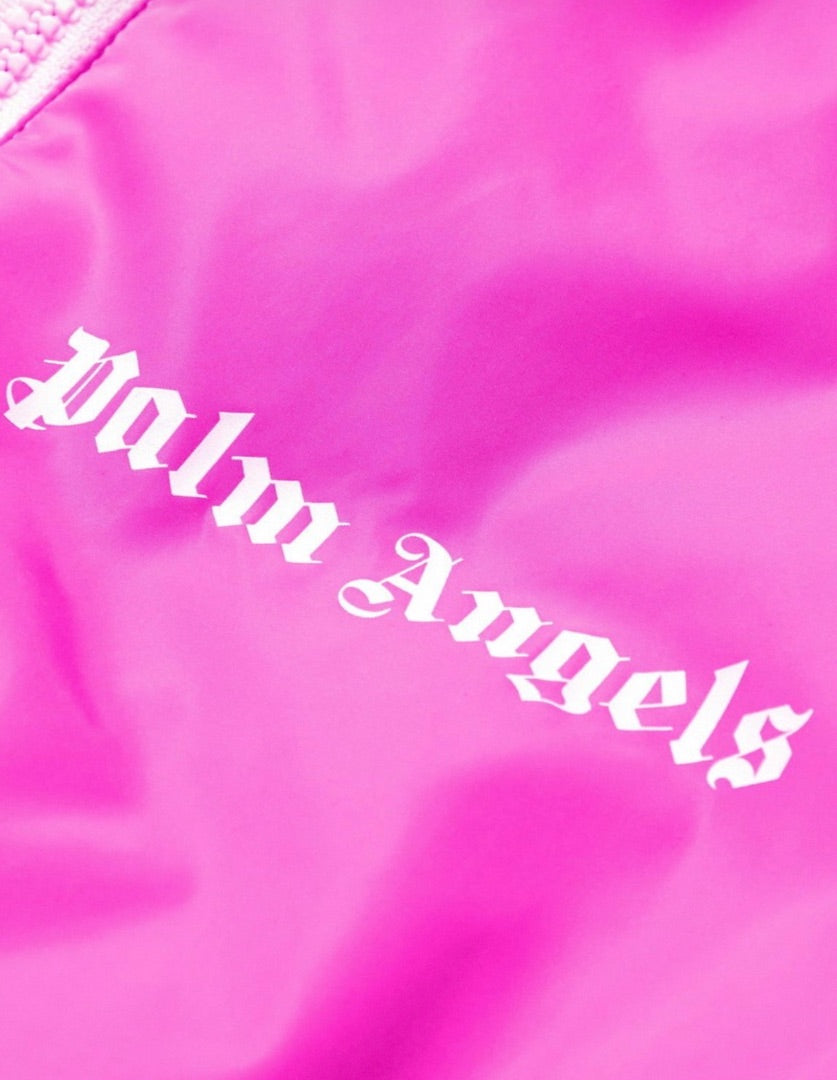 Palm Angels Logo-Print Striped Padded Shell Track Jacket - Pink
