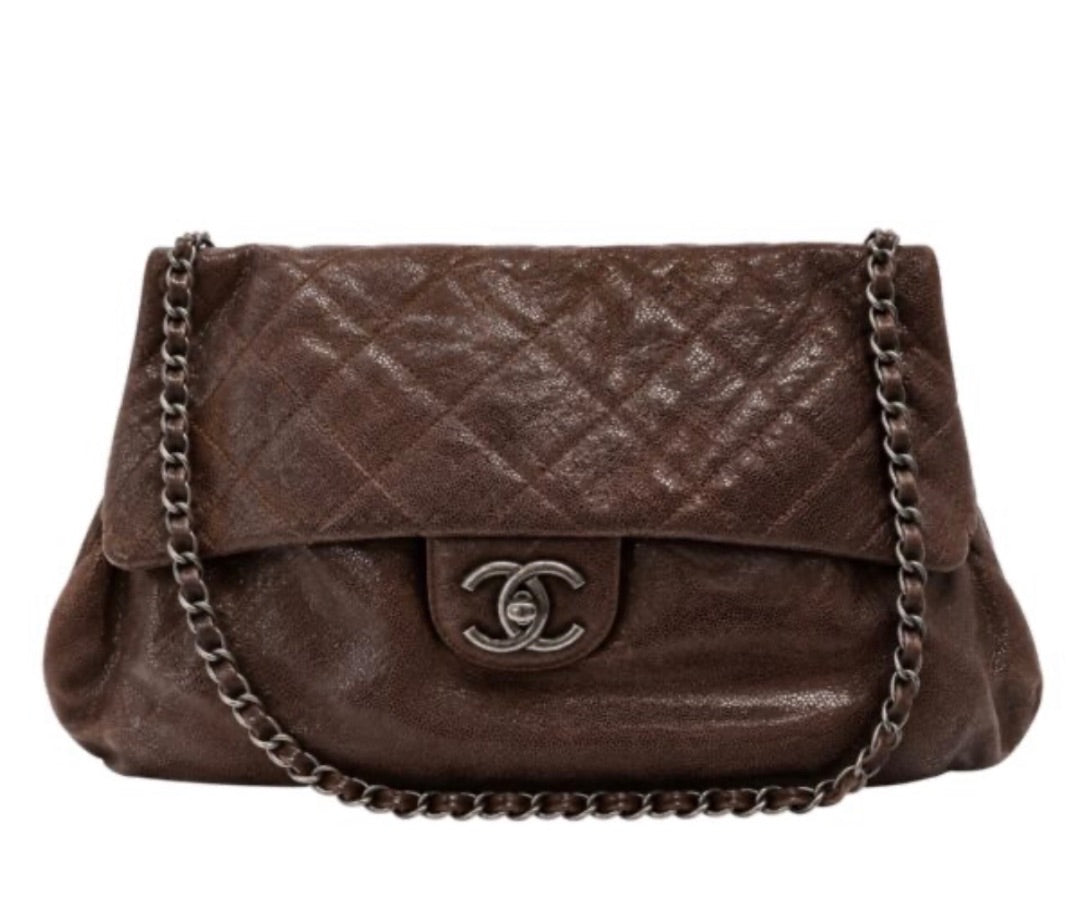 Chanel Glazed caviar leather Chanel Elastic Flap Bag