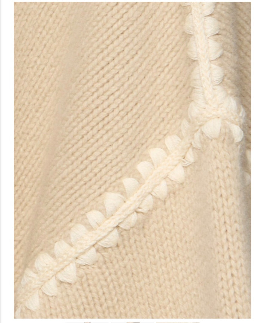 Toteme Embroidered Wool & Cashmere Knit Sweater