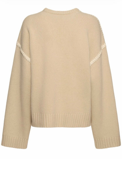 Toteme Embroidered Wool & Cashmere Knit Sweater