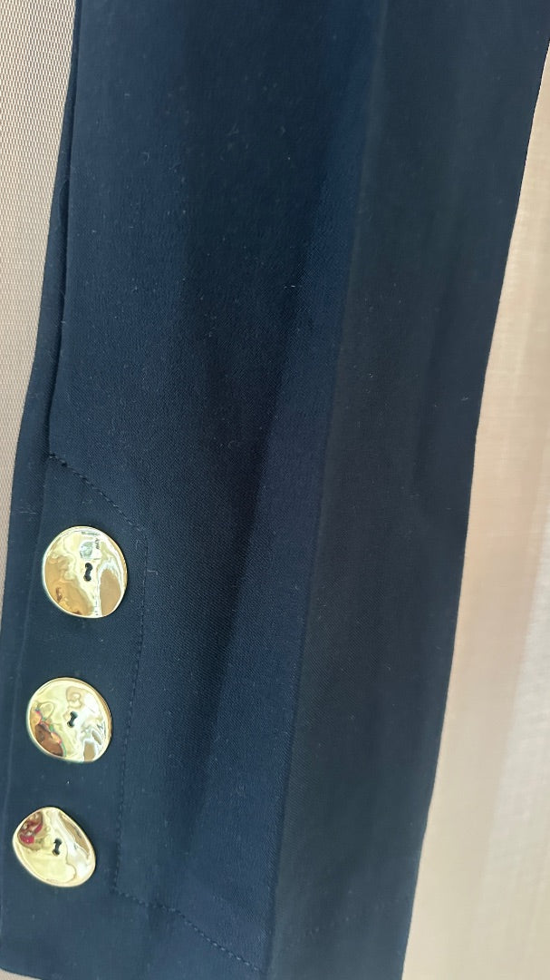 Derek Lam Cropped Flare Pant with Gold accent buttons
