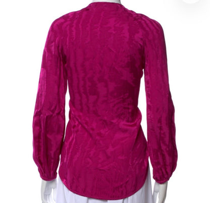 Silvia Tcherassi Bannon Jacquard tie front long sleeve Blouse