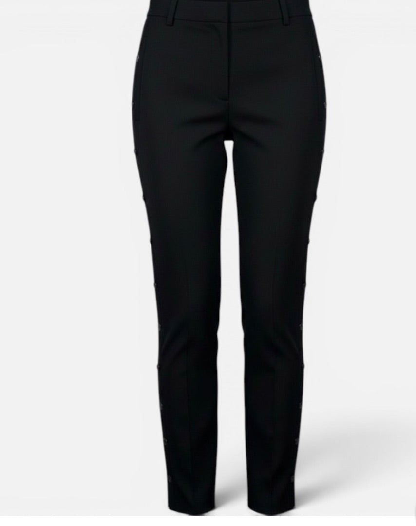 Tibi Side Snap Button Slim Ankle Trousers
