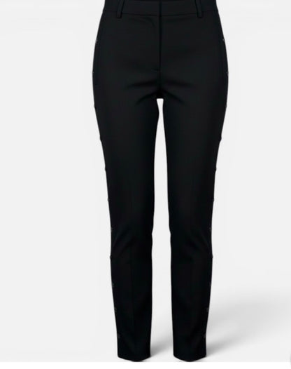Tibi Side Snap Button Slim Ankle Trousers
