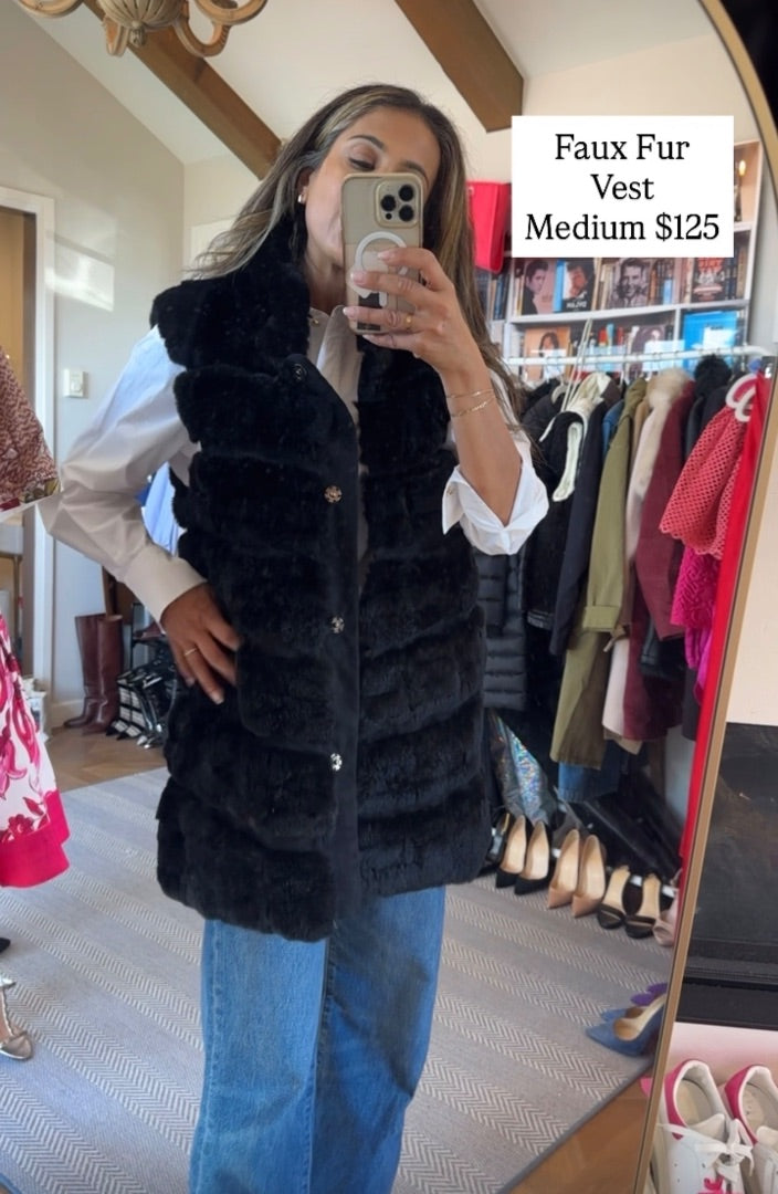 AM Faux Fur Long Vest