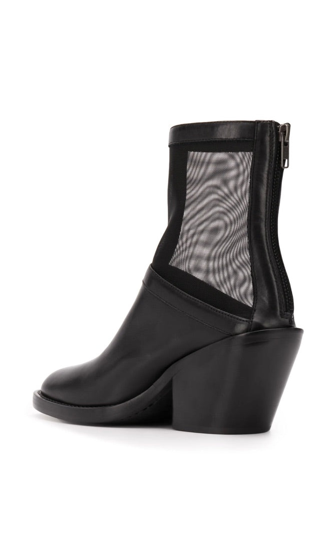 Anne  Demeulemeester Leather and Mesh Panel Boots