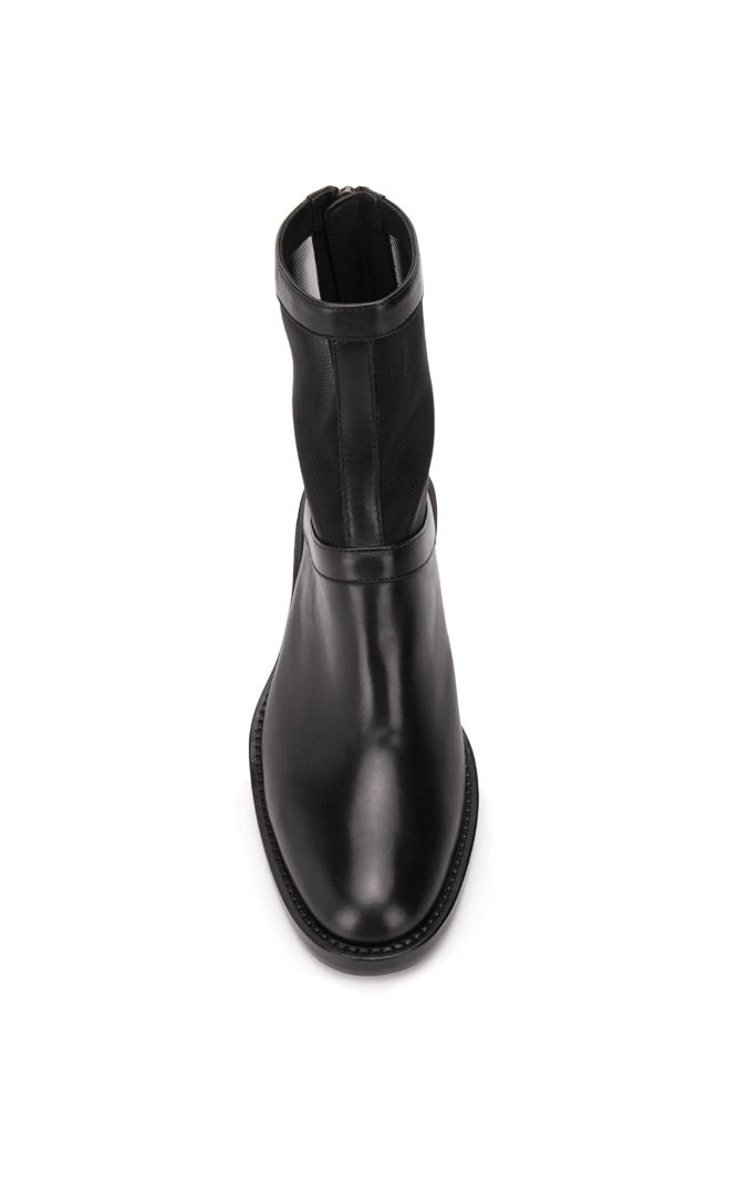 Anne  Demeulemeester Leather and Mesh Panel Boots