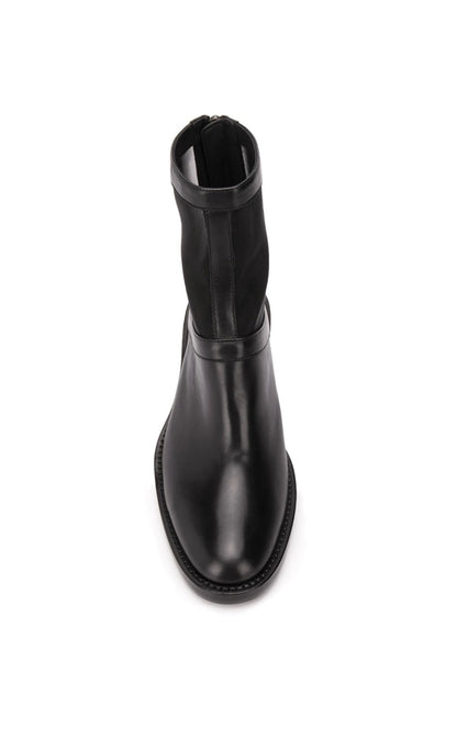 Anne  Demeulemeester Leather and Mesh Panel Boots