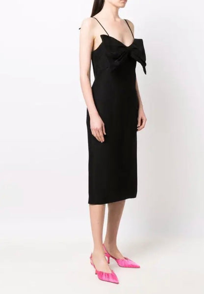MSGM Bow Front Midi Dress