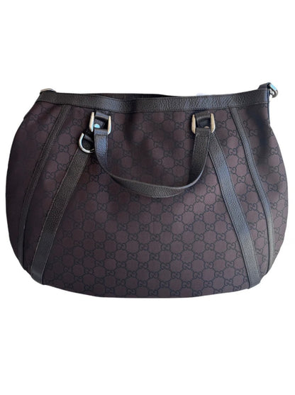 Gucci Black GG Canvas Abbey Convertible Hobo Bag