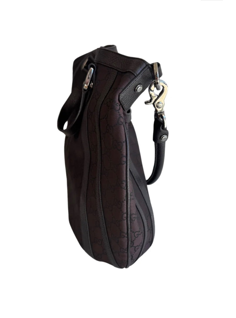 Gucci Black GG Canvas Abbey Convertible Hobo Bag