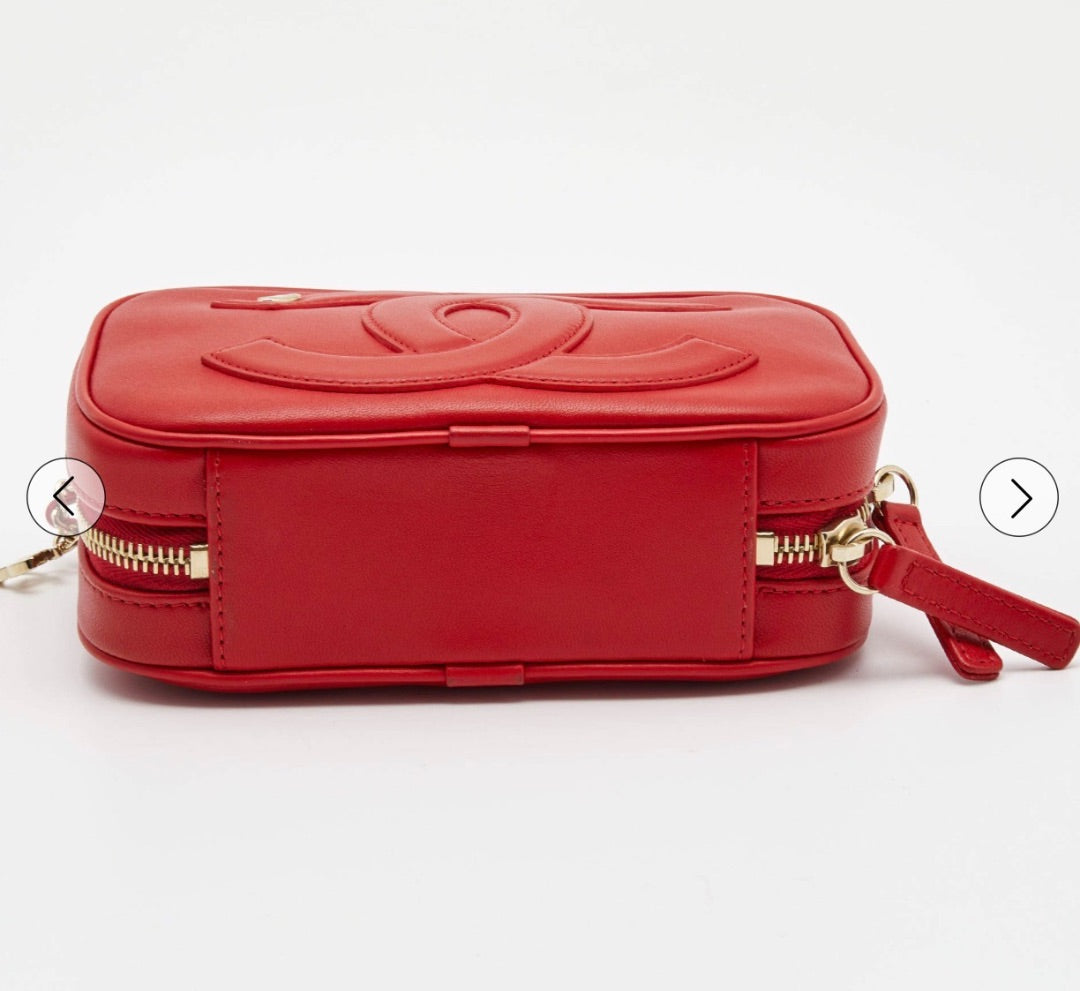 Chanel CC Mania Waist Bag crafted from lambskin leather