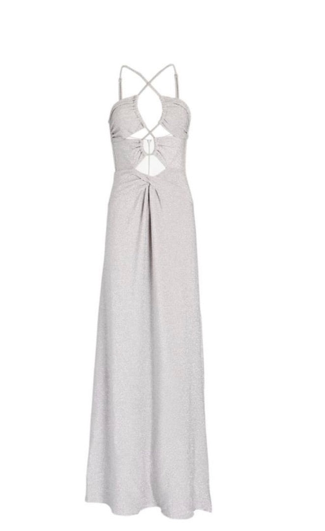 PatBO Cut-out Lurex Maxi Dress