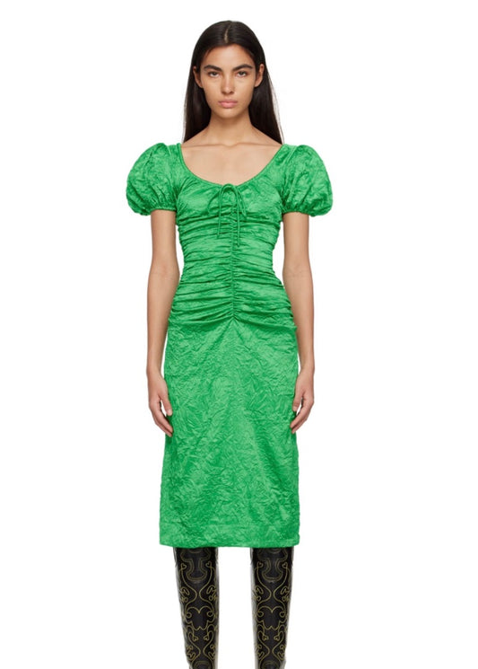 Ganni Crinkle Midi Dress