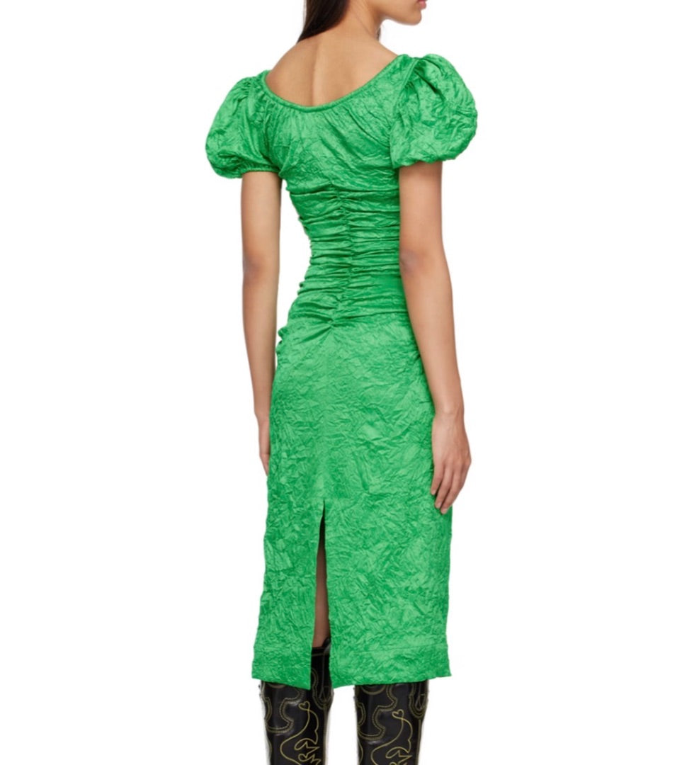 Ganni Crinkle Midi Dress