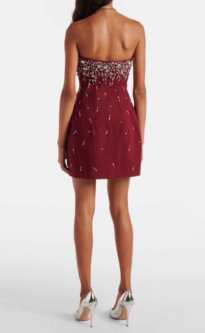 Jonathan Simkhai Arta embellished crêpe corset minidress
