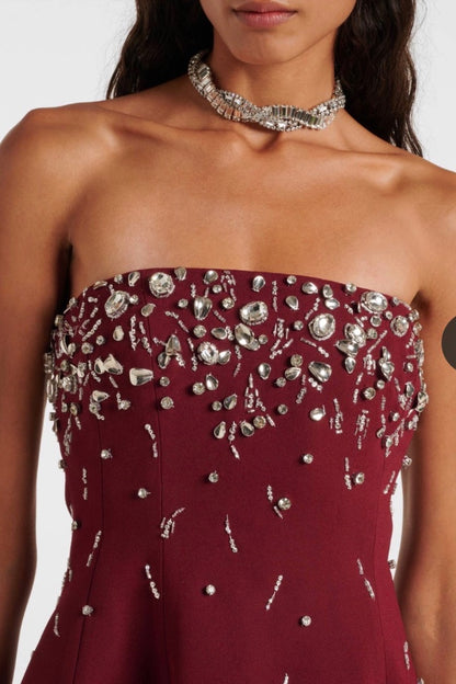 Jonathan Simkhai Arta embellished crêpe corset minidress