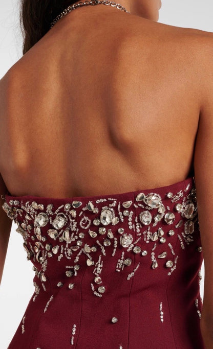 Jonathan Simkhai Arta embellished crêpe corset minidress