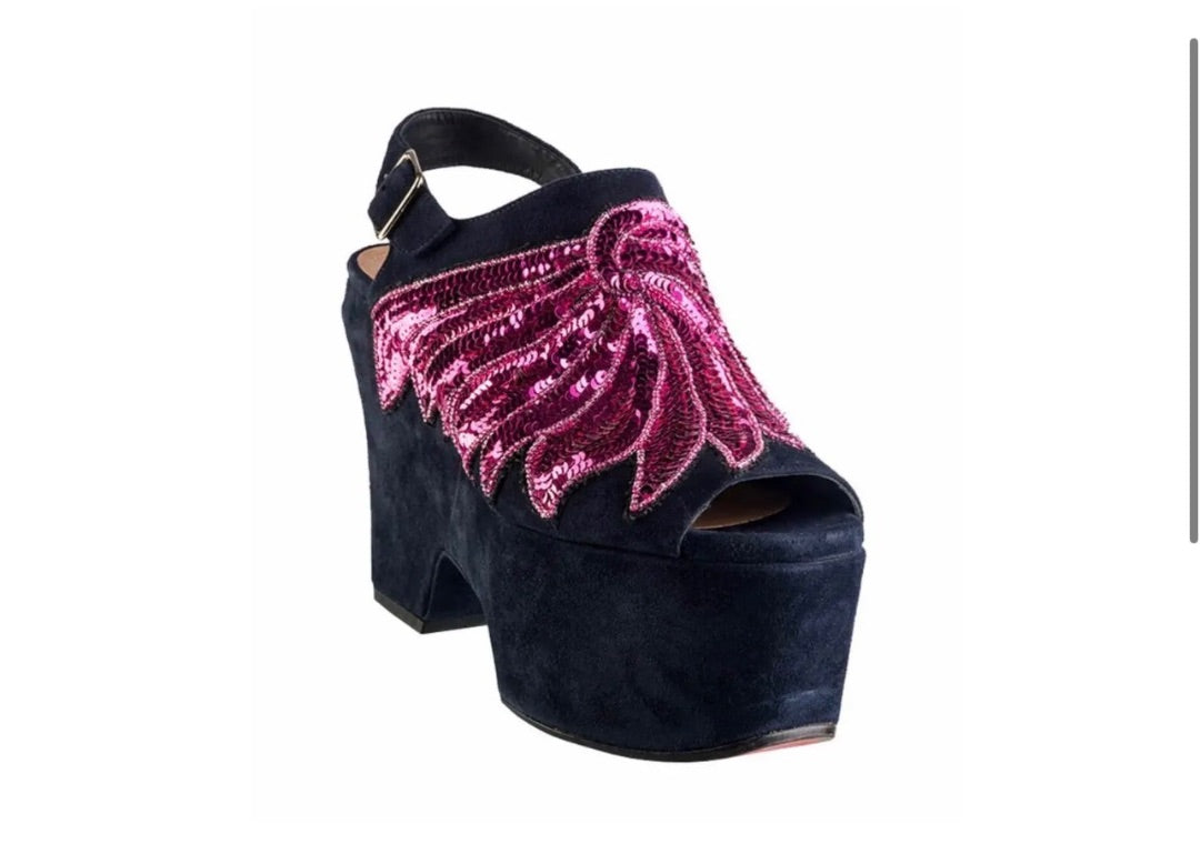 Dries Van Noten Suede platform heels