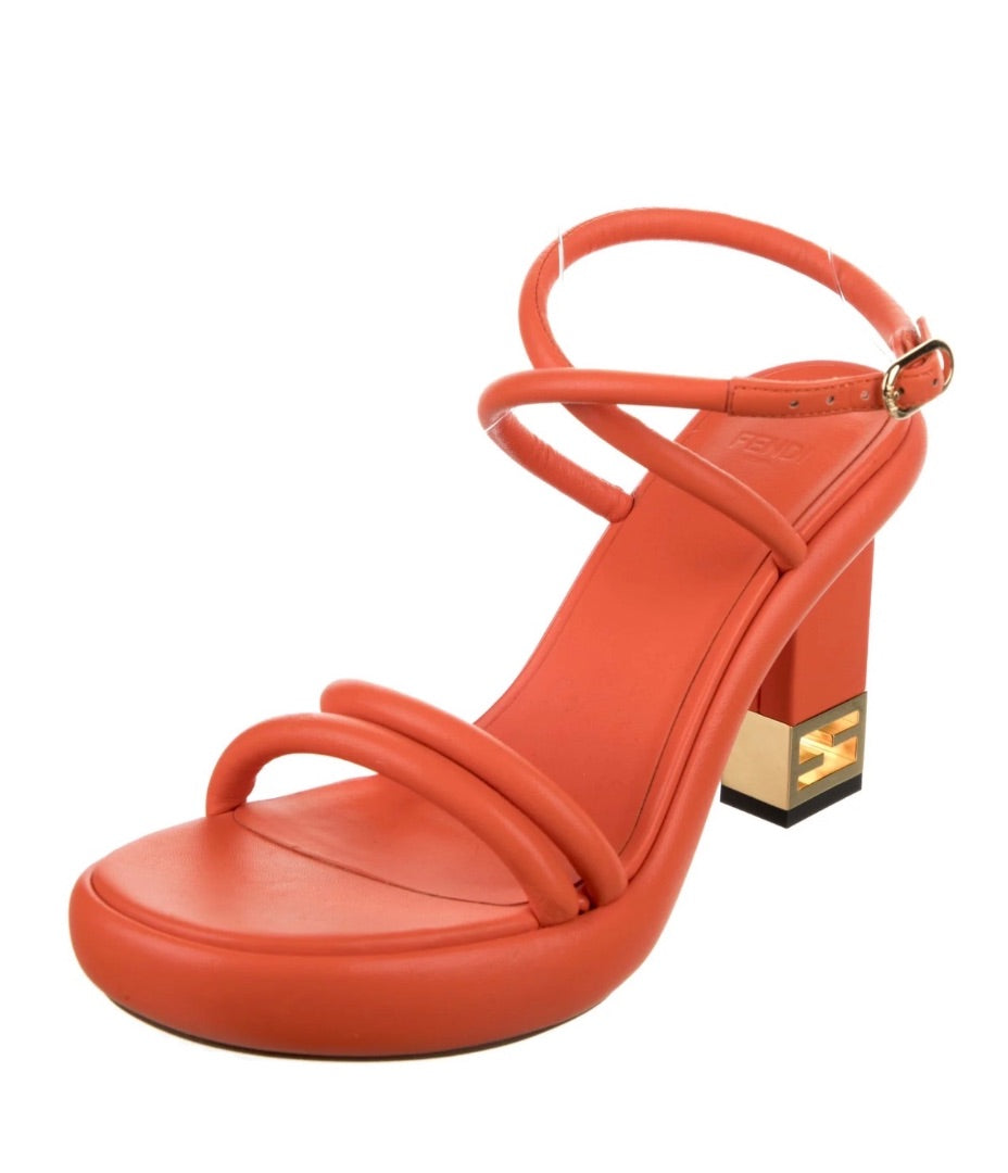 Fendi Baguette FF leather strappy sandals