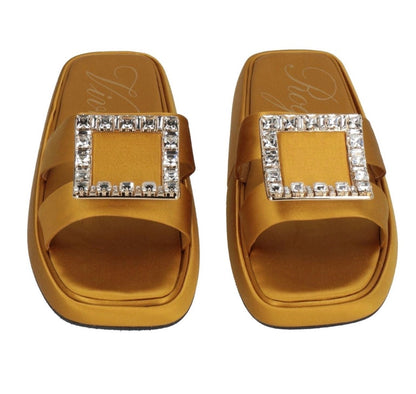 Roger Vivier Satin slides with rhinestone
