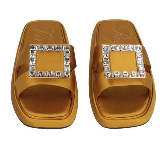 Roger Vivier Satin slides with rhinestone