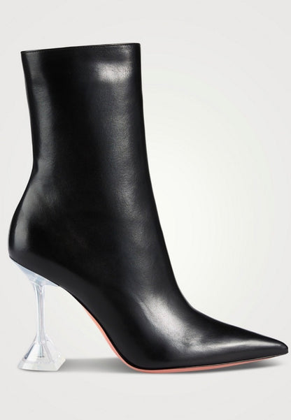Amina Muaddi Giorgia Leather Ankle Boots
