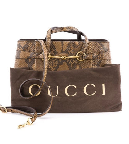 Gucci Horsebait Python Tote