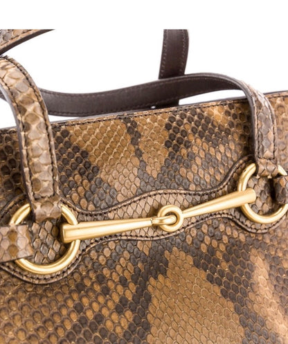 Gucci Horsebait Python Tote