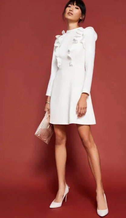 Ted Baker Long Sleeve Ruffle Dress