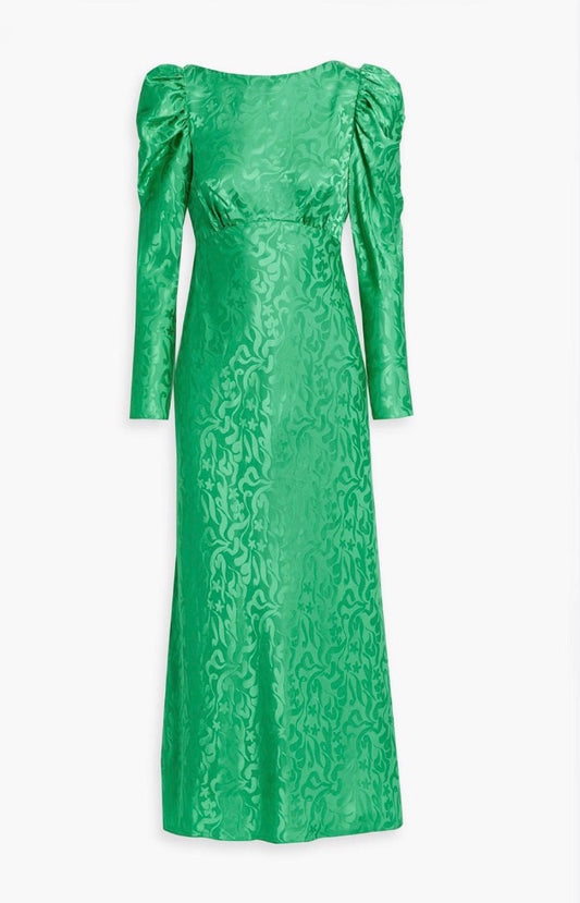 Saloni Alena Silk-Satin Jacquard Dress
