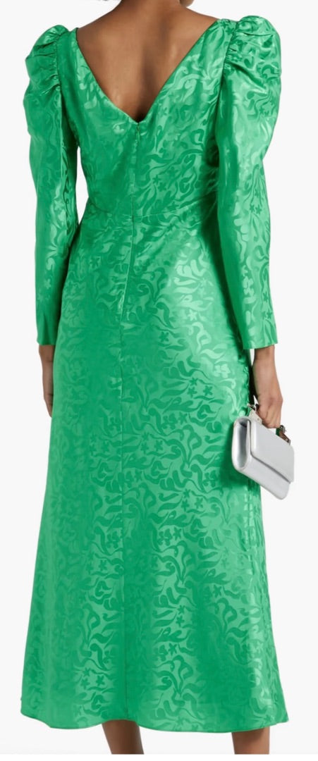 Saloni Alena Silk-Satin Jacquard Dress