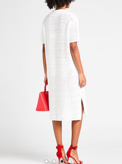 Closed Crochet Midi Dress