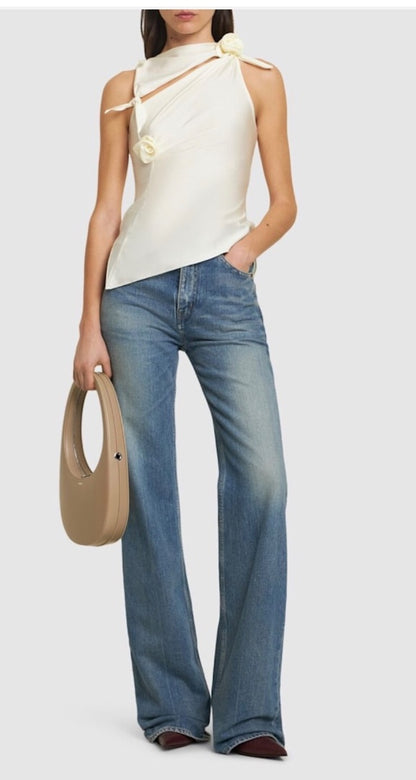 Coperni Asymmetric stretch jersey top