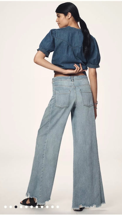 Pilcro The Adi Regenerative Cotton Mid-Rise Flare