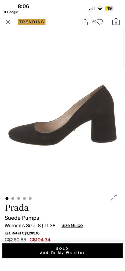 Prada Suede Block Heels
